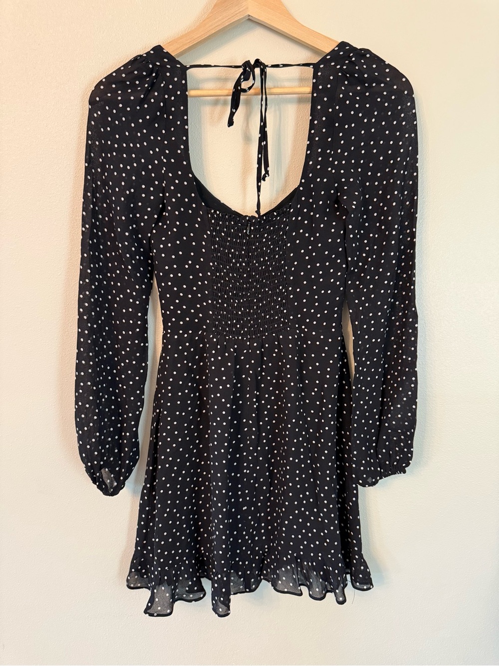 Reformation Bradshaw Mini Dress Selene Black White Polka Dot Size 2 - Picture 7 of 10